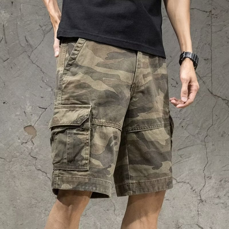 Men's Camouflage Cotton Cargo Shorts – Casual Outdoor Shorts