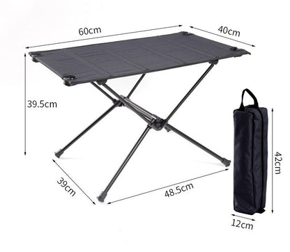 Portable Aluminum Alloy Folding Camp Table – Lightweight with Net Pocket Storage