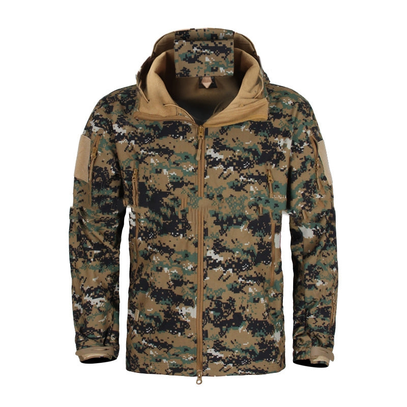 Men's Softshell Fleece Camouflage Jacket – Warm Winter Outdoor Jacket