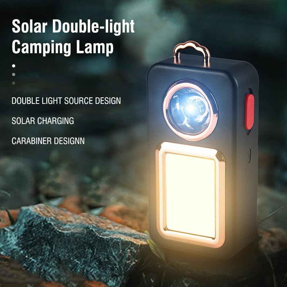 Solar Rechargeable Camping Lantern – Dual LED + COB Light Modes
