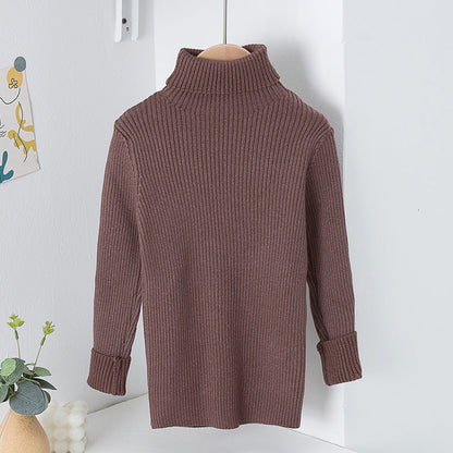 AutumnWinter Girls' Turtleneck Knitted Sweater