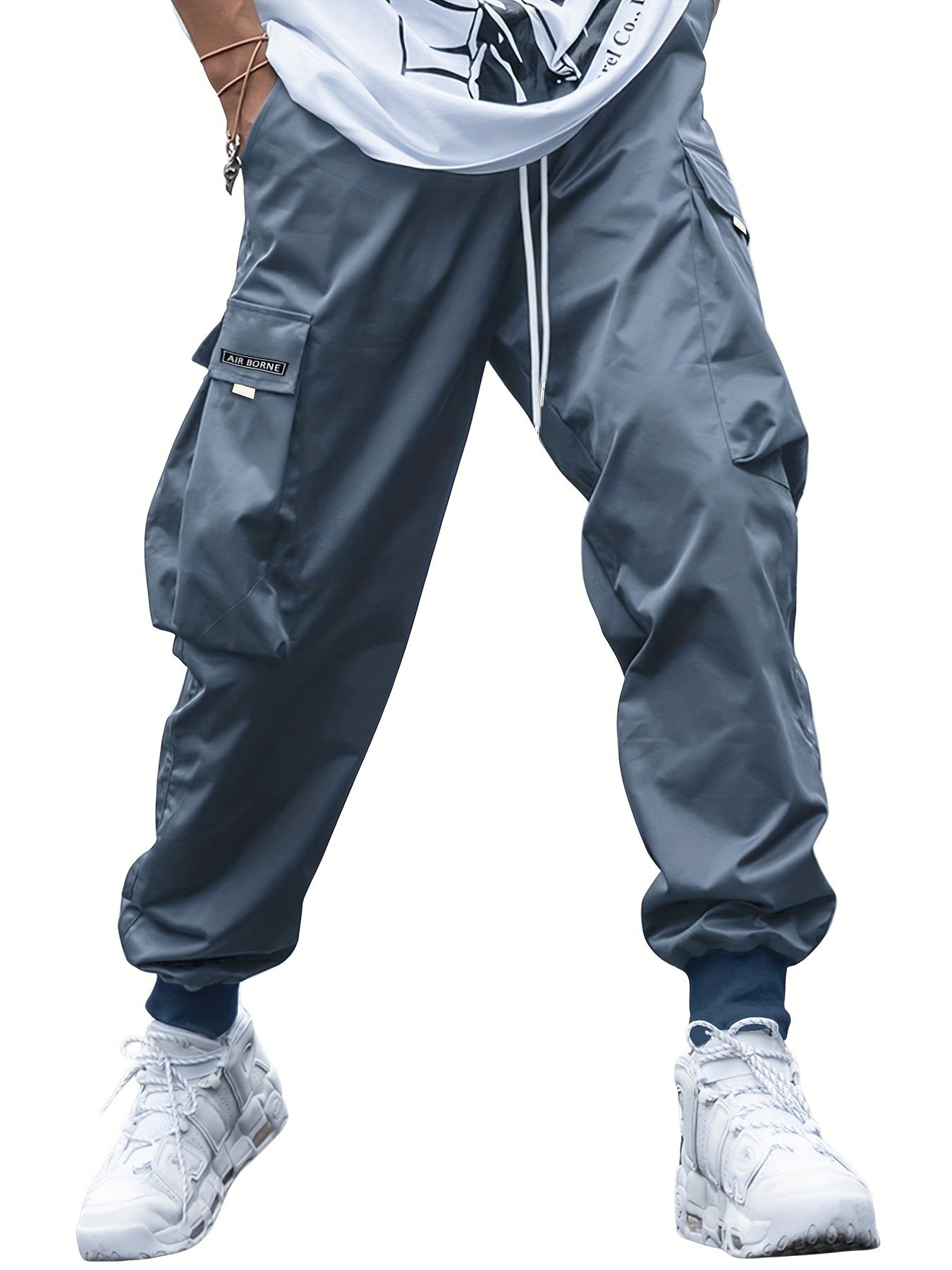 Men's Multi-Pocket Cargo Pants – Loose Fit, Drawstring, 7 Colors, S–3XL