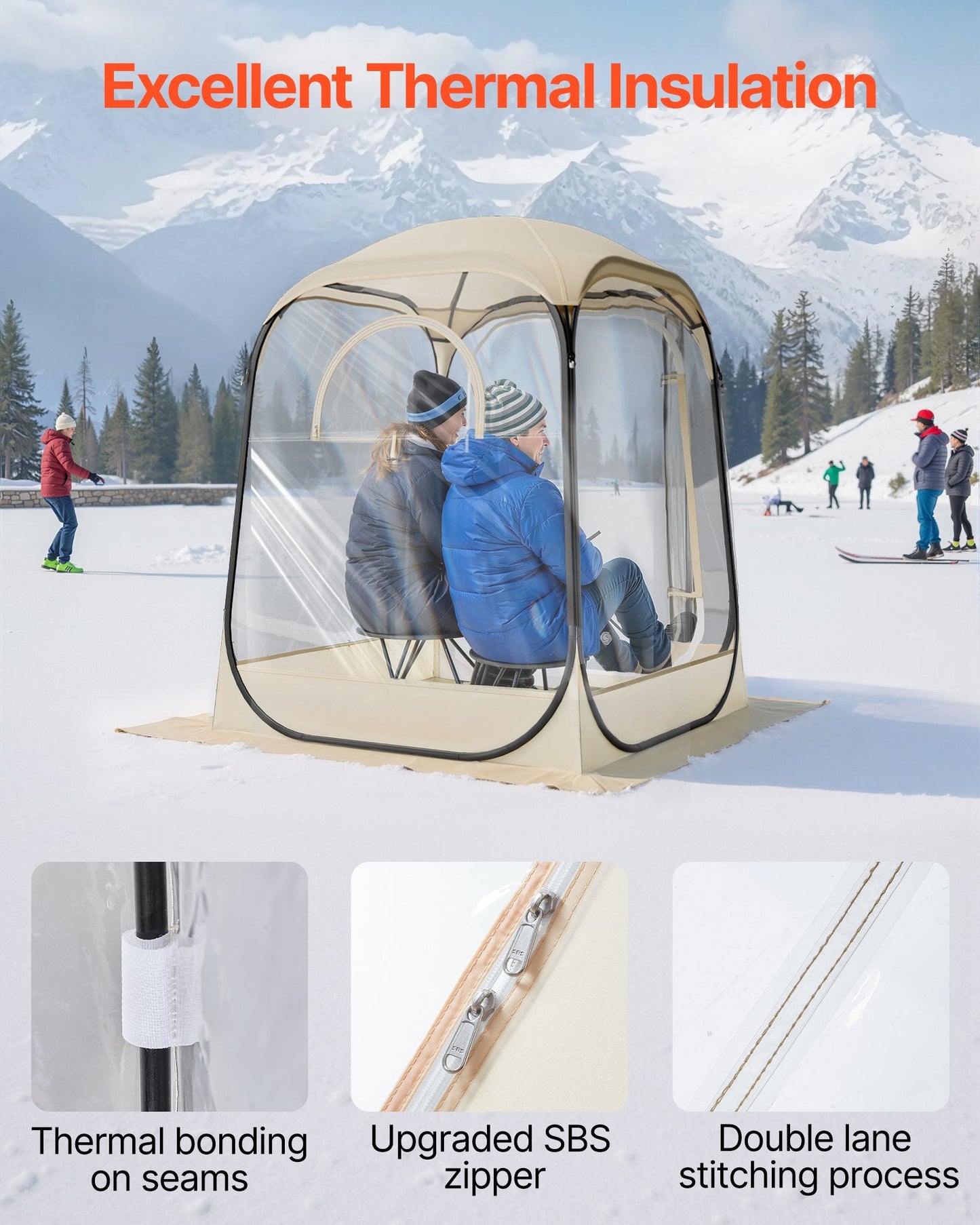 Clear Bubble Pod Tent | 50x50" Pop-Up Igloo Shelter for Camping, Fishing & Events