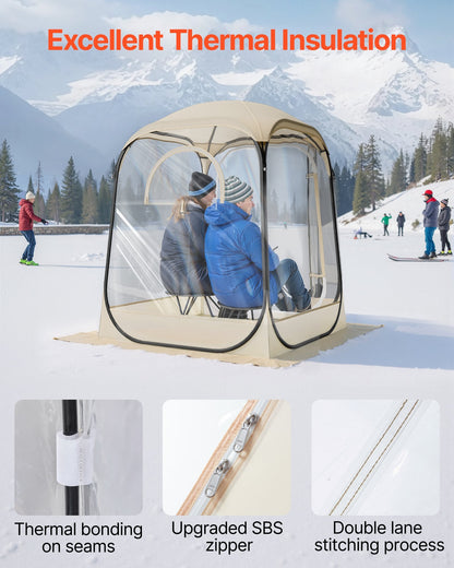 Clear Bubble Pod Tent | 50x50" Pop-Up Igloo Shelter for Camping, Fishing & Events