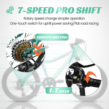 20" Kids Mountain Bike | Ages 6-12 | 7-Speed Shimano, Disc Brake & Front Suspension