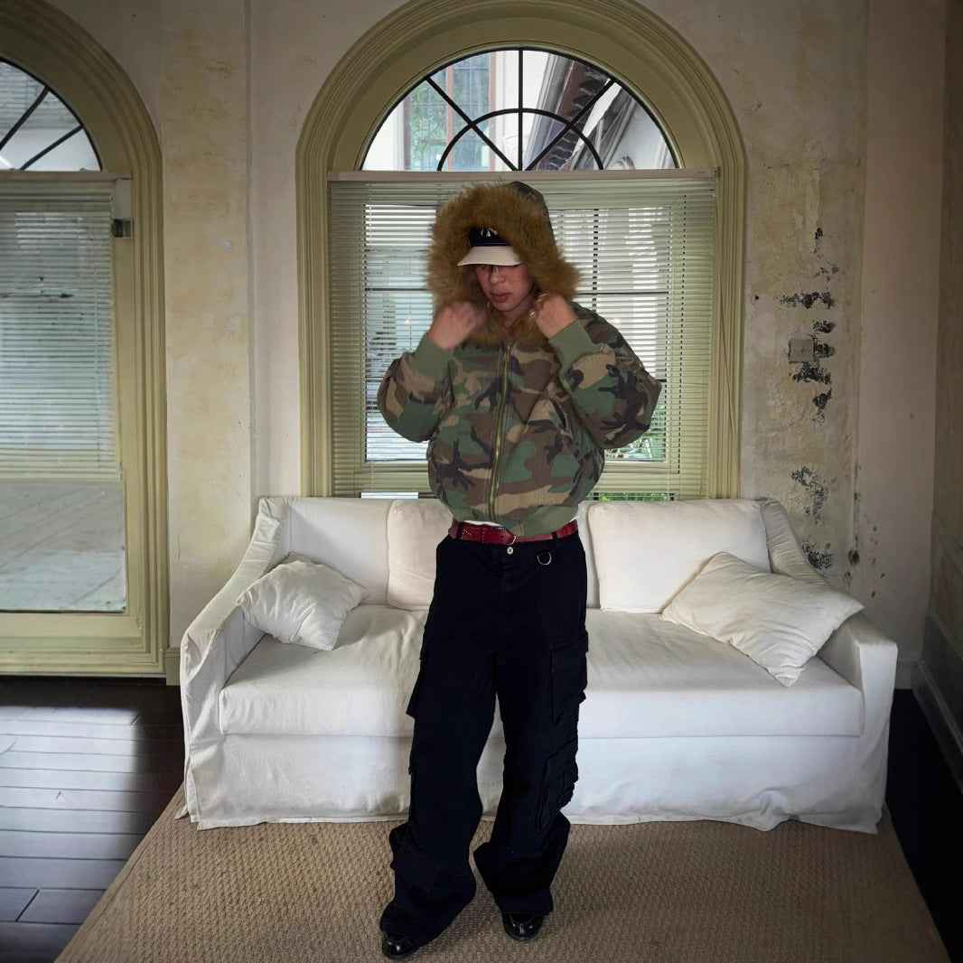 Men's Double-Sided Camouflage Padded Jacket – Reversible Warm Outerwear