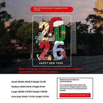 2026 New Year's Day Decoration Christmas Window Stickers