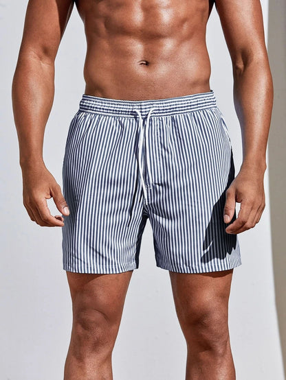Men's 3D Striped Print Shorts – Casual Summer Sports Shorts