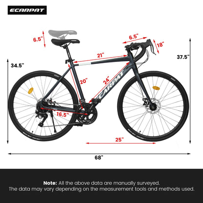 700C Road Bike | 16-Speed, Aluminum Frame, Disc Brakes & Aerodynamic Design