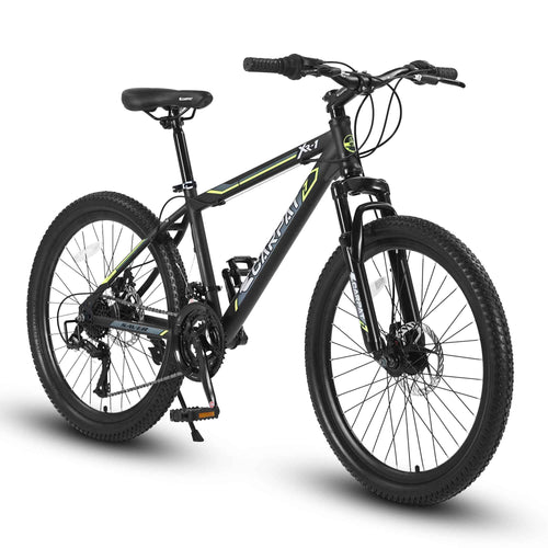 24" Youth Mountain Bike | Shimano 21-Speed, Dual Disc Brakes & Front Suspension