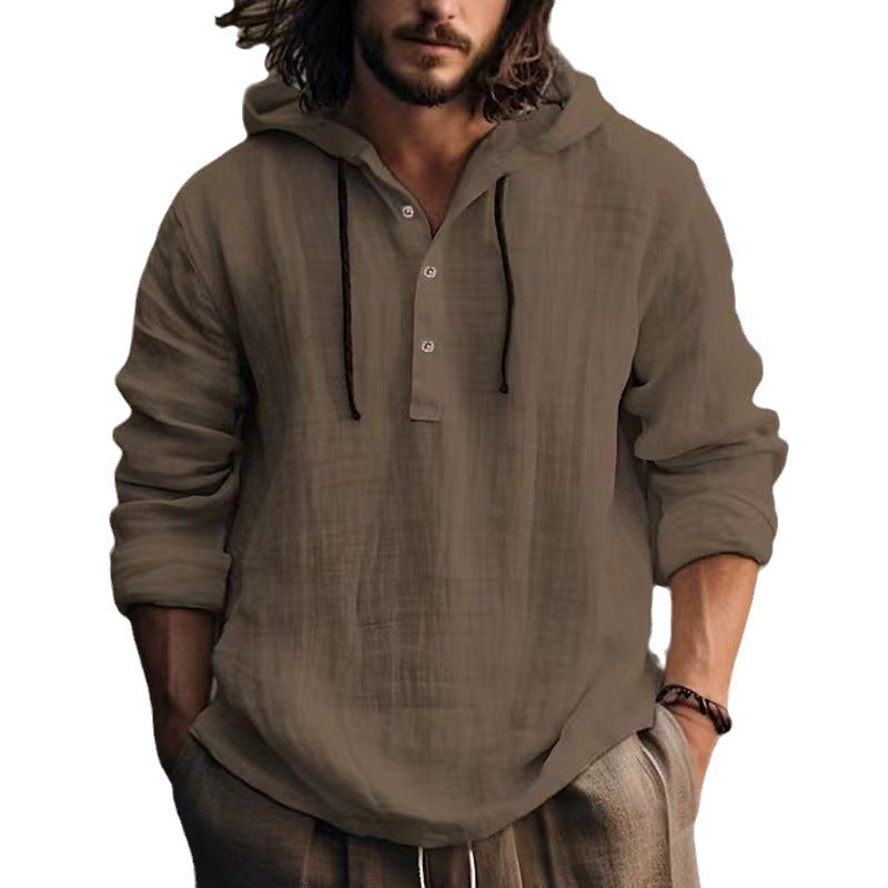 Men's Hooded Pullover Sweatshirt – Long Sleeve, 5 Colors, S–XXXL