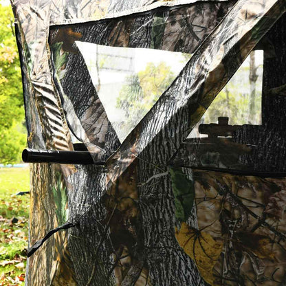 3-Person Pop-Up Ground Hunting Blind – Detachable Mesh Windows, Camo