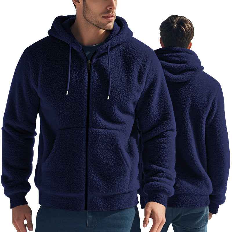 Men's Double-Sided Fleece Zip Jacket – Thickened, Loose Fit, 4 Colors, S–XXXL