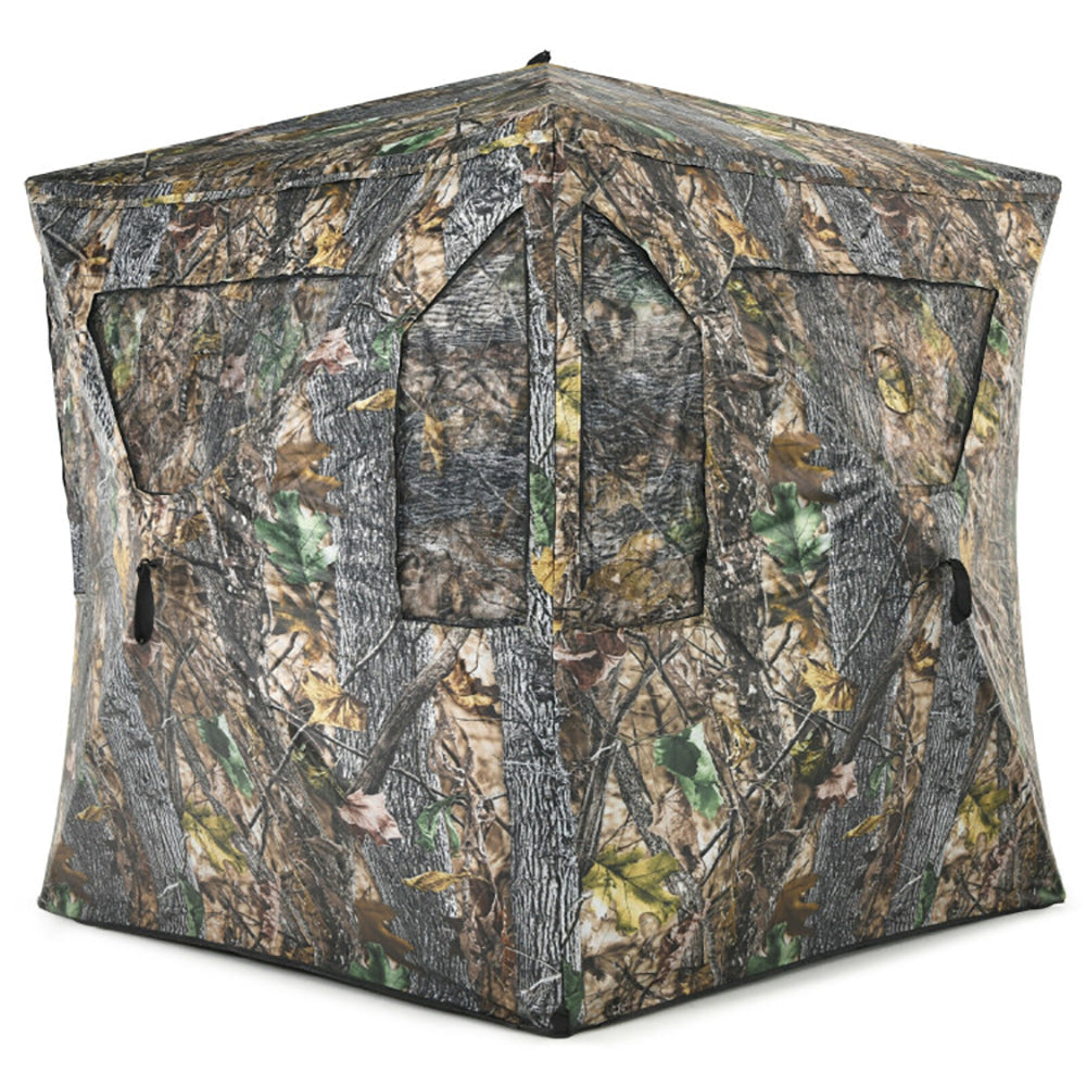 3-Person Pop-Up Ground Hunting Blind – Detachable Mesh Windows, Camo