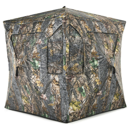 3-Person Pop-Up Ground Hunting Blind – Detachable Mesh Windows, Camo