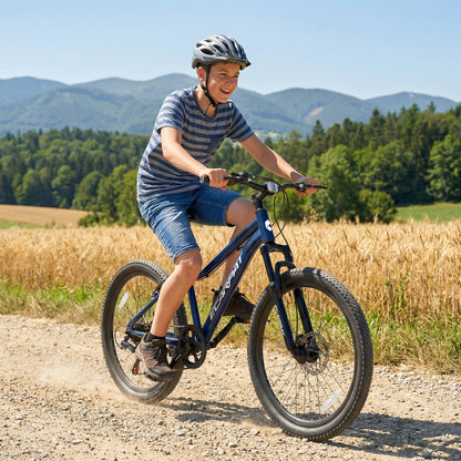 24" Youth Mountain Bike | 7-Speed, Front Disc Brake, Suspension & Alloy Rims