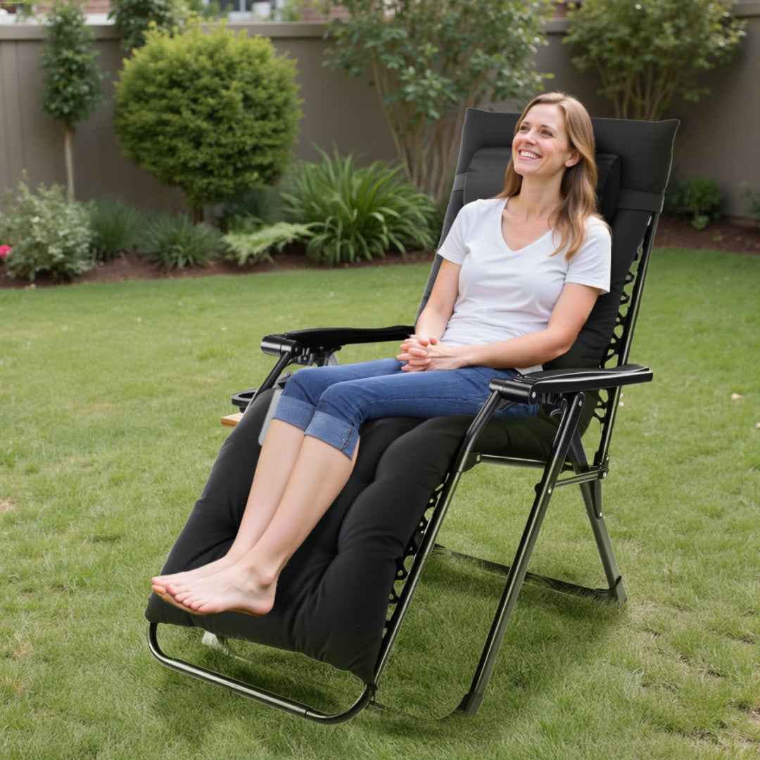 Zero Gravity Reclining Chair with Removable Cushion – Outdoor Lounge Chair