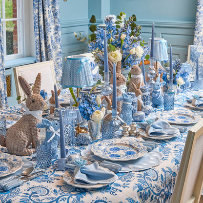 Blue Flowers Dinner & Starter Plates (Set of 8)