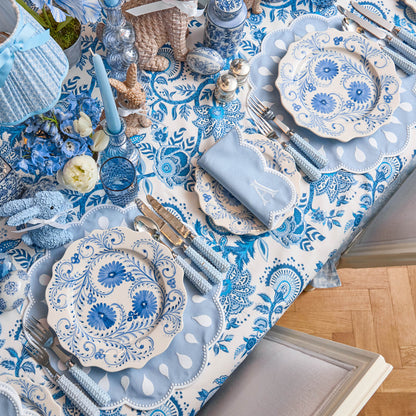 Blue Flowers Dinner & Starter Plates (Set of 8)