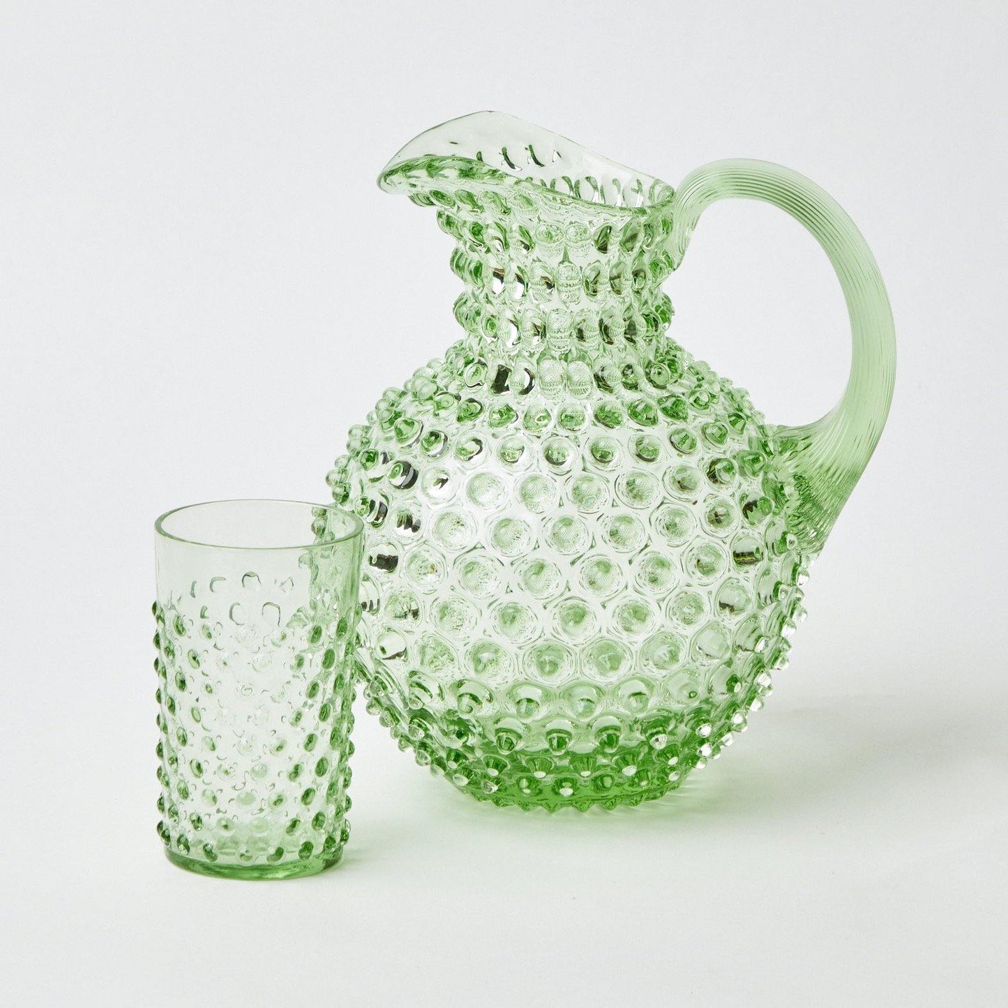 Emerald Hobnail Jug