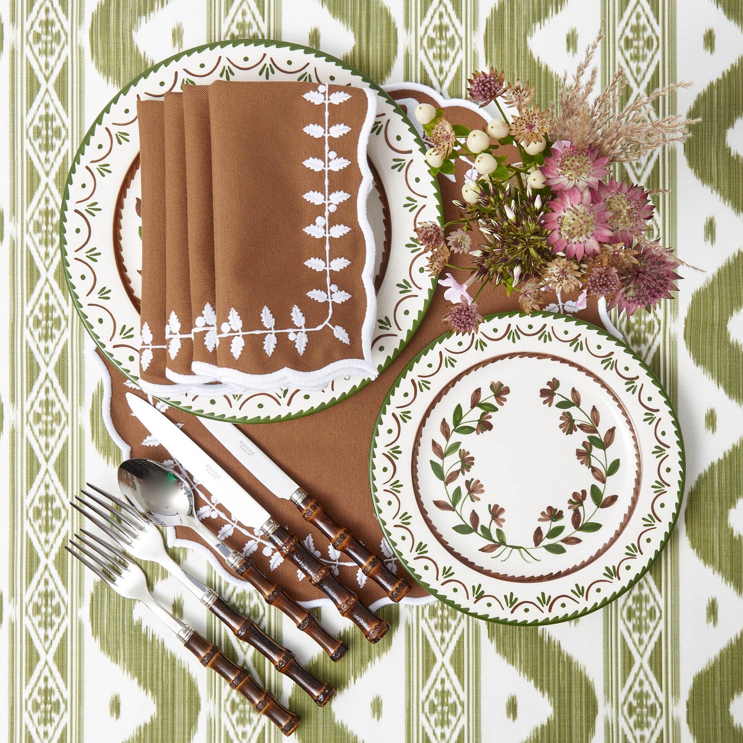 Chocolate Bow Laurel Napkins (Set of 4)