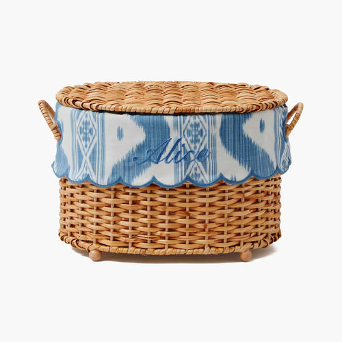 Isabella Rattan Basket with Ikat Liner (Extra Small)