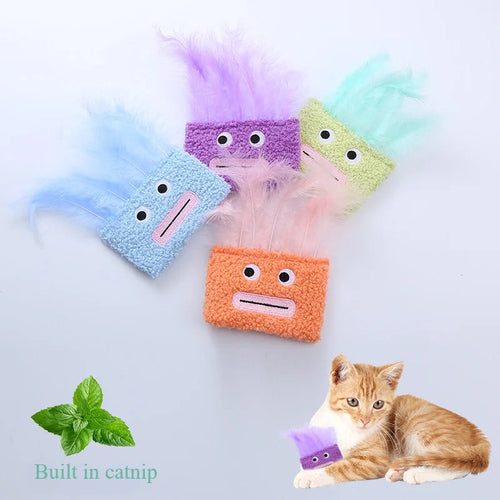 Catnip Plush Toy Cat Toy Funny Big Mouth Explosion Head Shaped Cat Toy