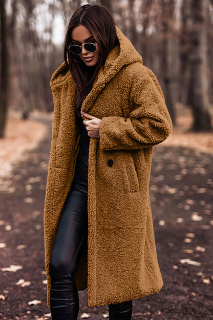 Women's Oversized Hooded Teddy Coat – Plush Warm Winter Coat