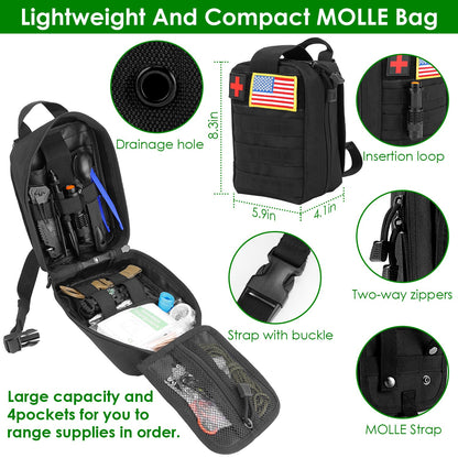 47-Piece Emergency Survival Kit with Tactical Pouch – Hiking, Camping & First Aid