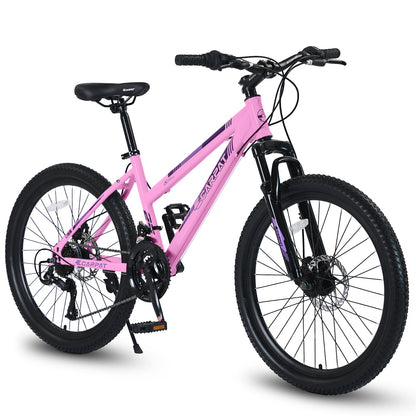 26" Girls & Women's Mountain Bike | Shimano 21-Speed, Dual Disc Brakes & 100mm Suspension