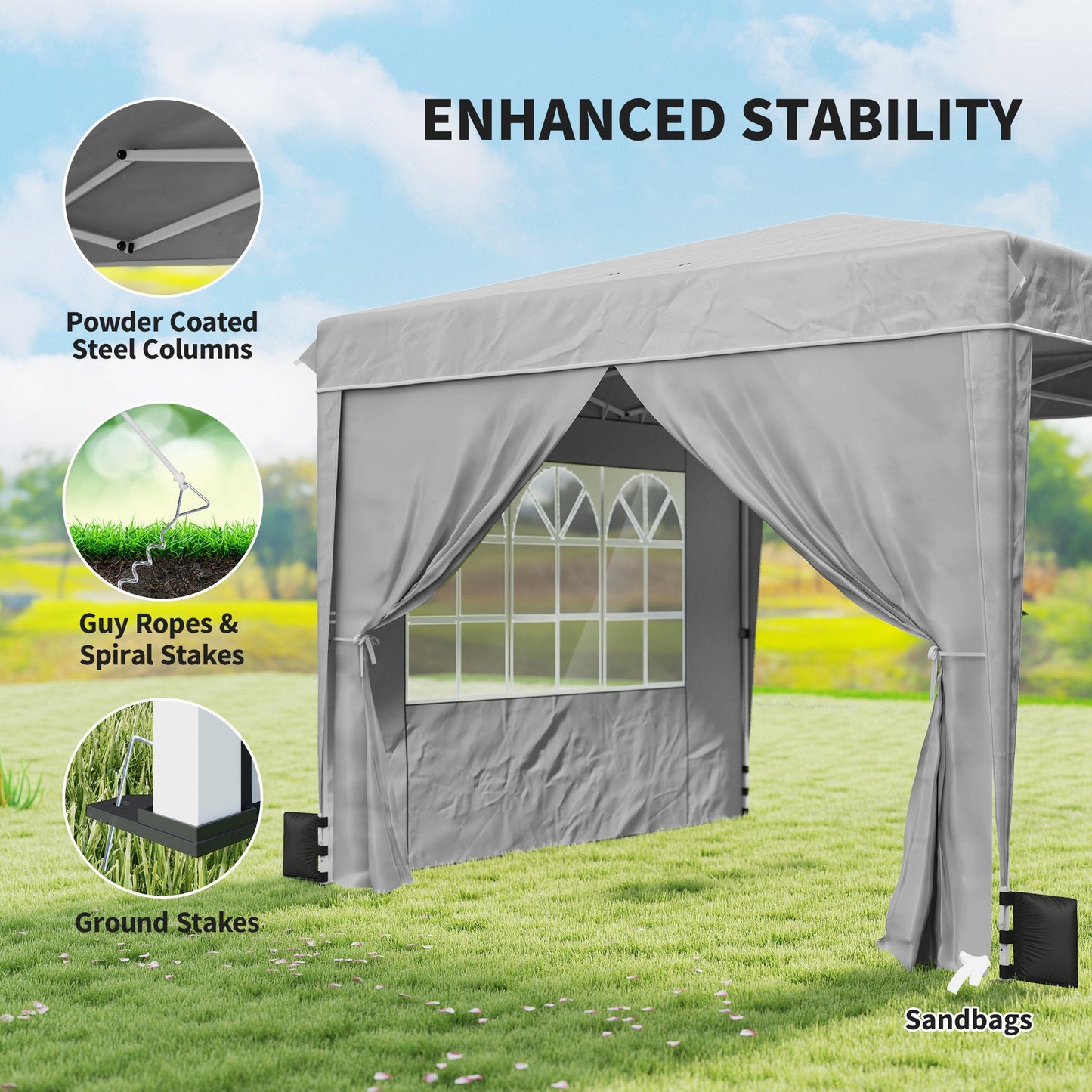 10x10 FT Pop-Up Canopy Tent with Sidewalls | UPF50+ Gazebo for Parties & Events
