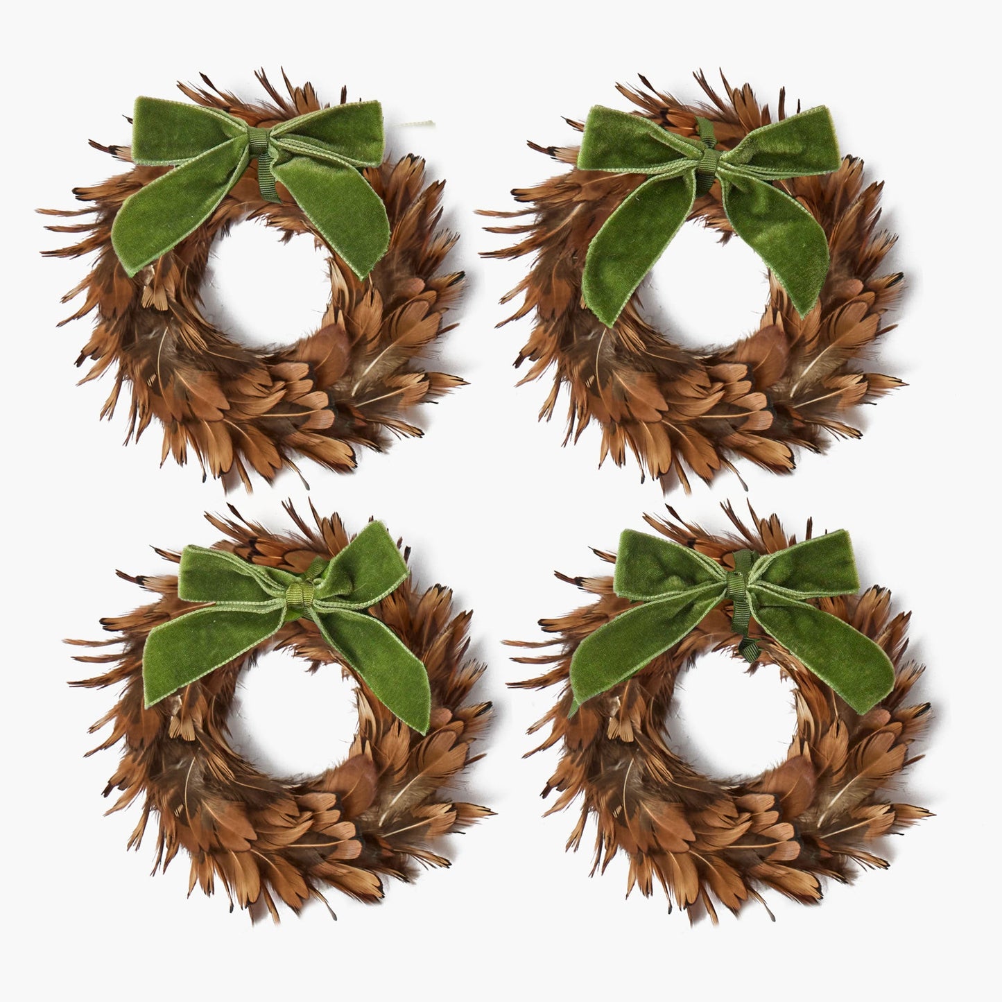 Forest Green Mini Velvet Napkin Bows (Set of 4)