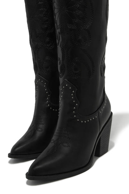 Festival Season Cowgirl Boots - Black