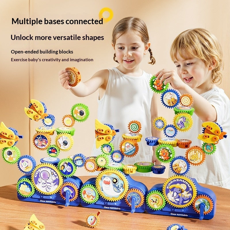 Children's Electric Building Blocks Variable Gear Rotating Assembly Puzzle Toy