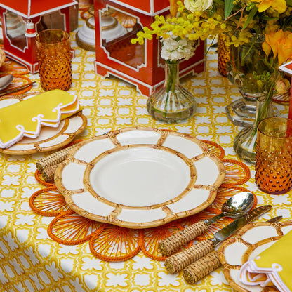 Petal Bamboo Ceramic Dinner Plate