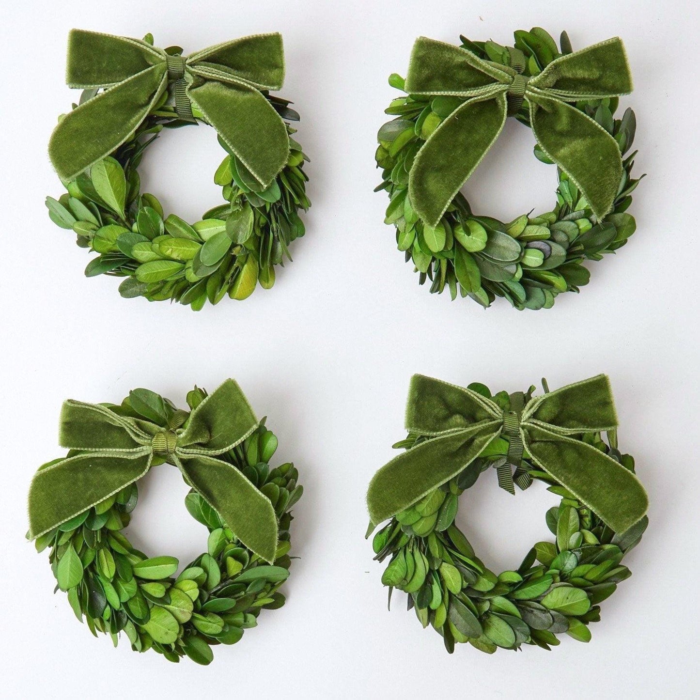 Forest Green Mini Velvet Napkin Bows (Set of 4)