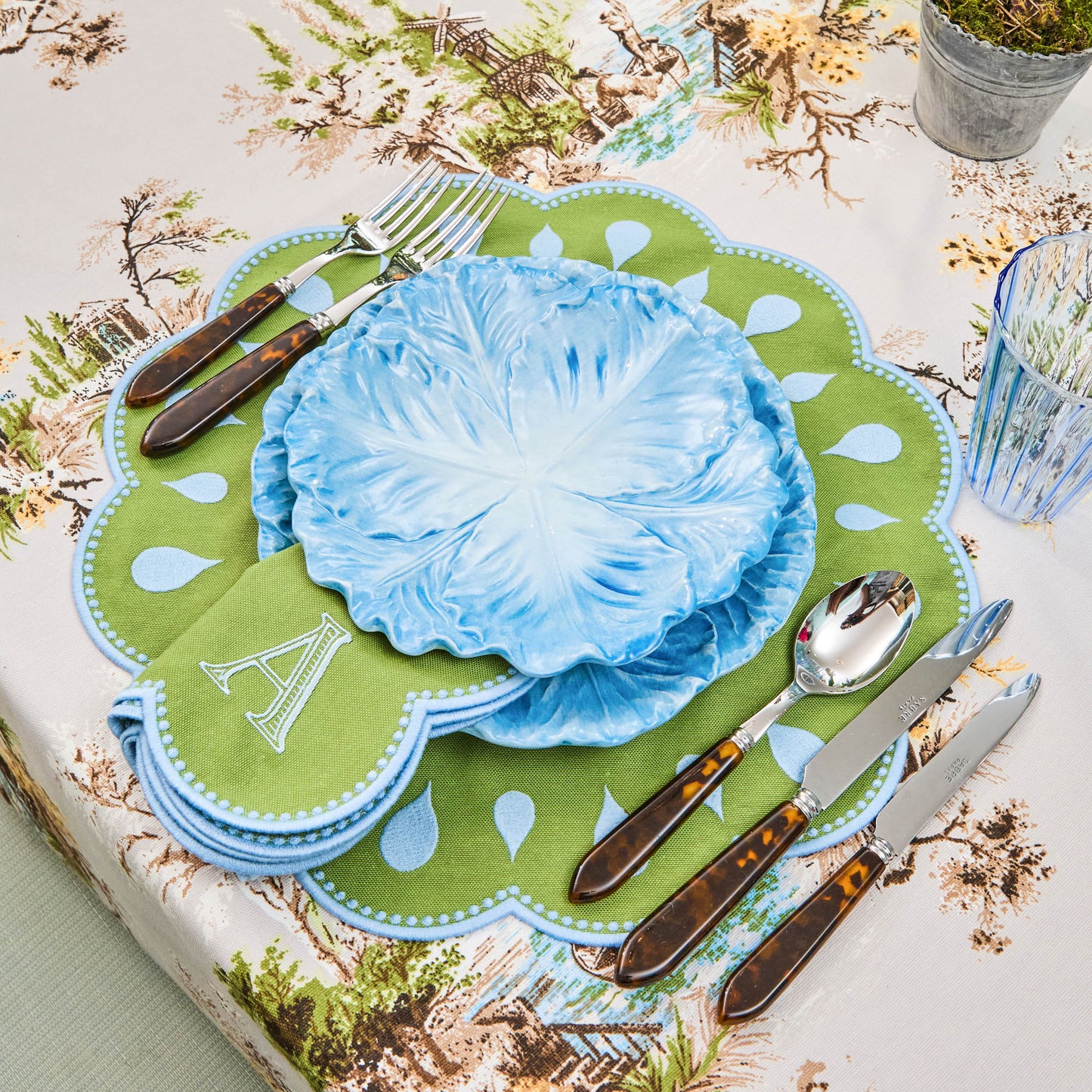 Green & Blue Bettina Napkins (Set of 4)