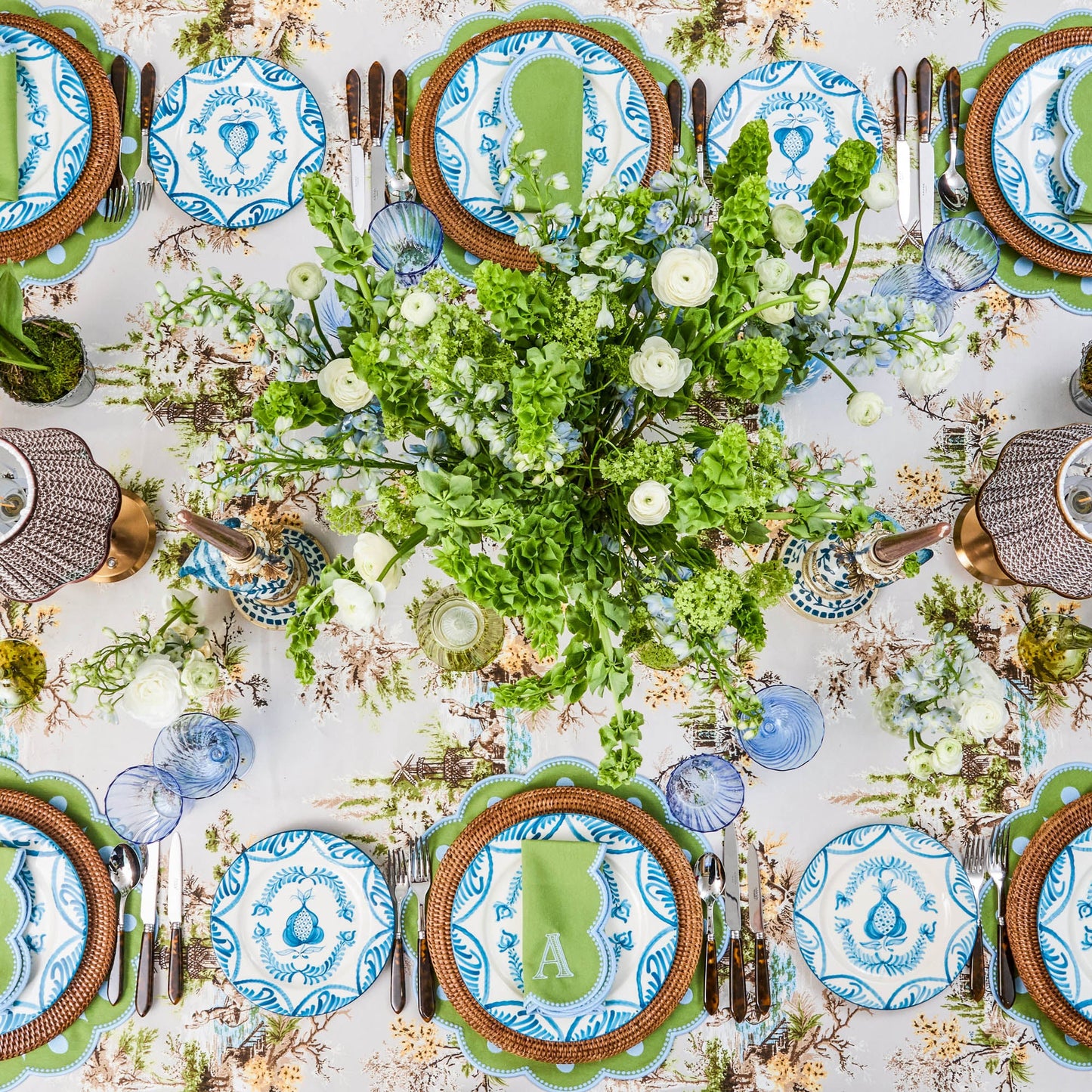 Green & Blue Bettina Napkins (Set of 4)