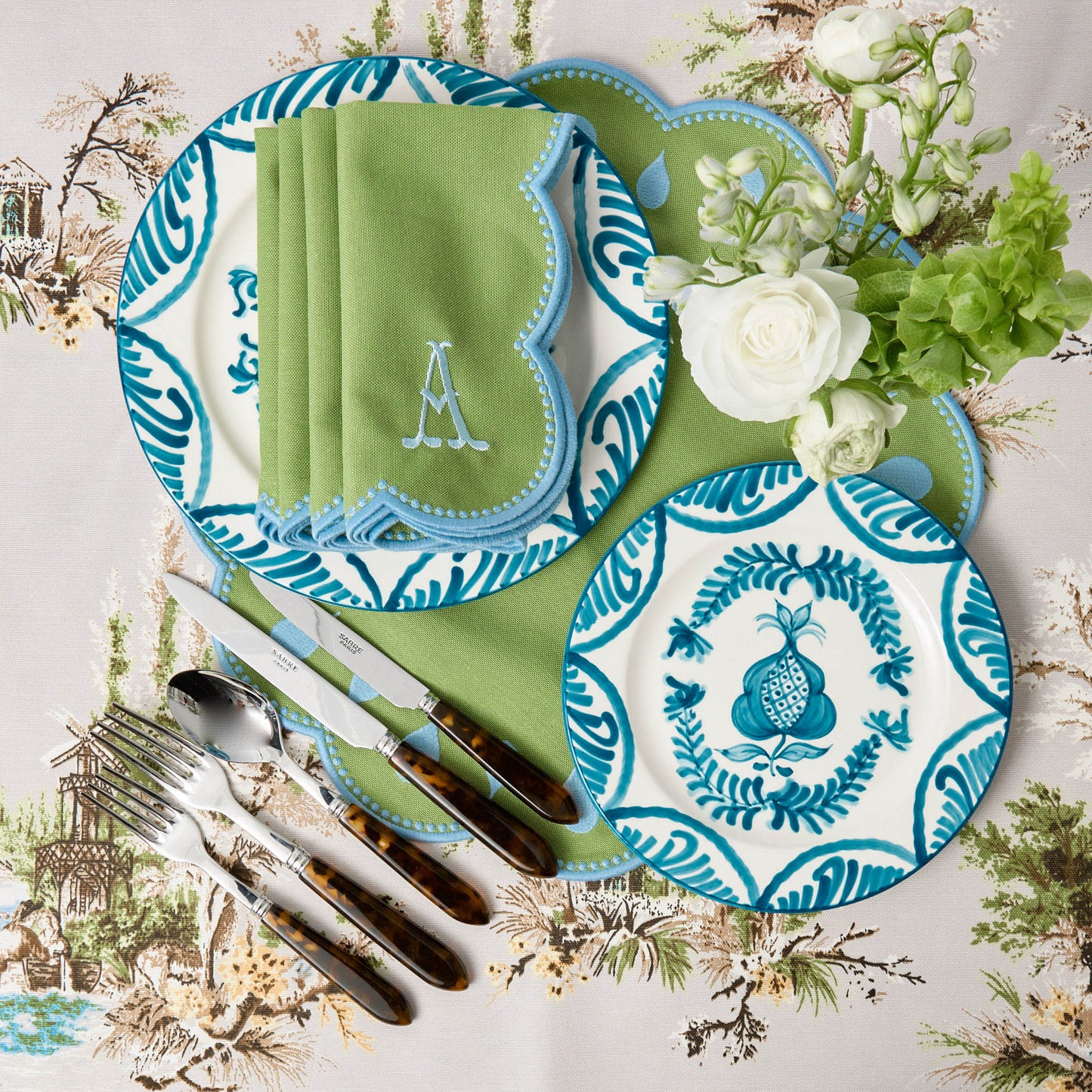 Green & Blue Bettina Napkins (Set of 4)