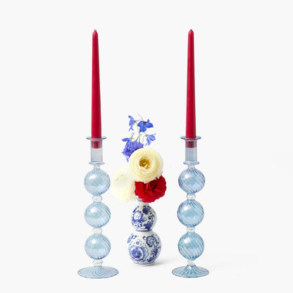 Azure Camille Candle Holders (Pair)