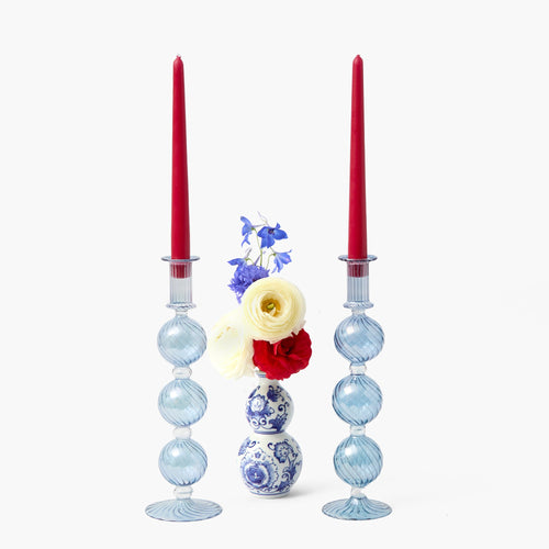 Azure Camille Candle Holders (Pair)