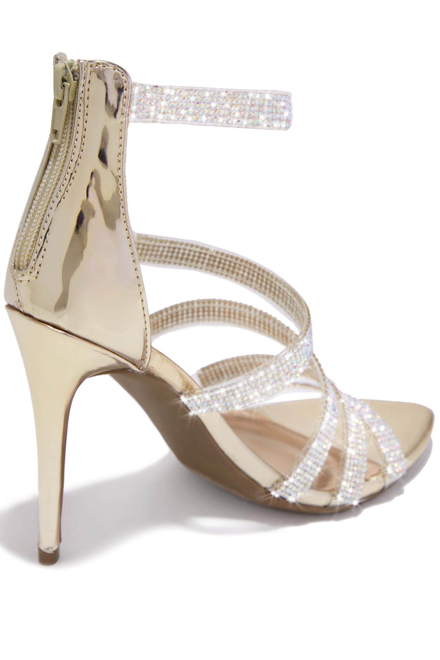 Private Parties Embellished High Heels - Gold