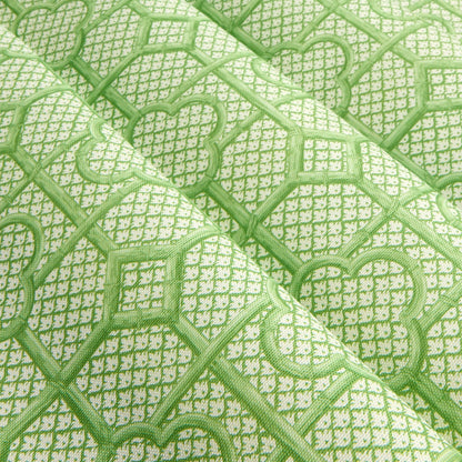 Green Bamboo Trellis Fabric