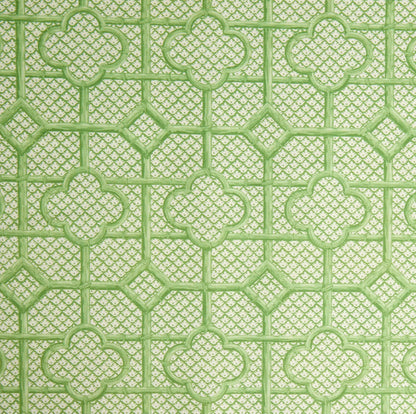 Green Bamboo Trellis Fabric