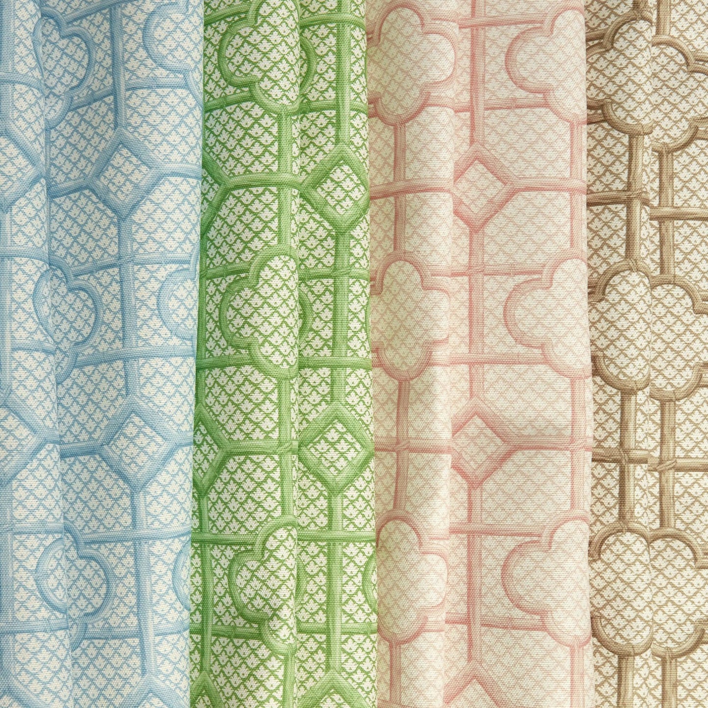 Green Bamboo Trellis Fabric
