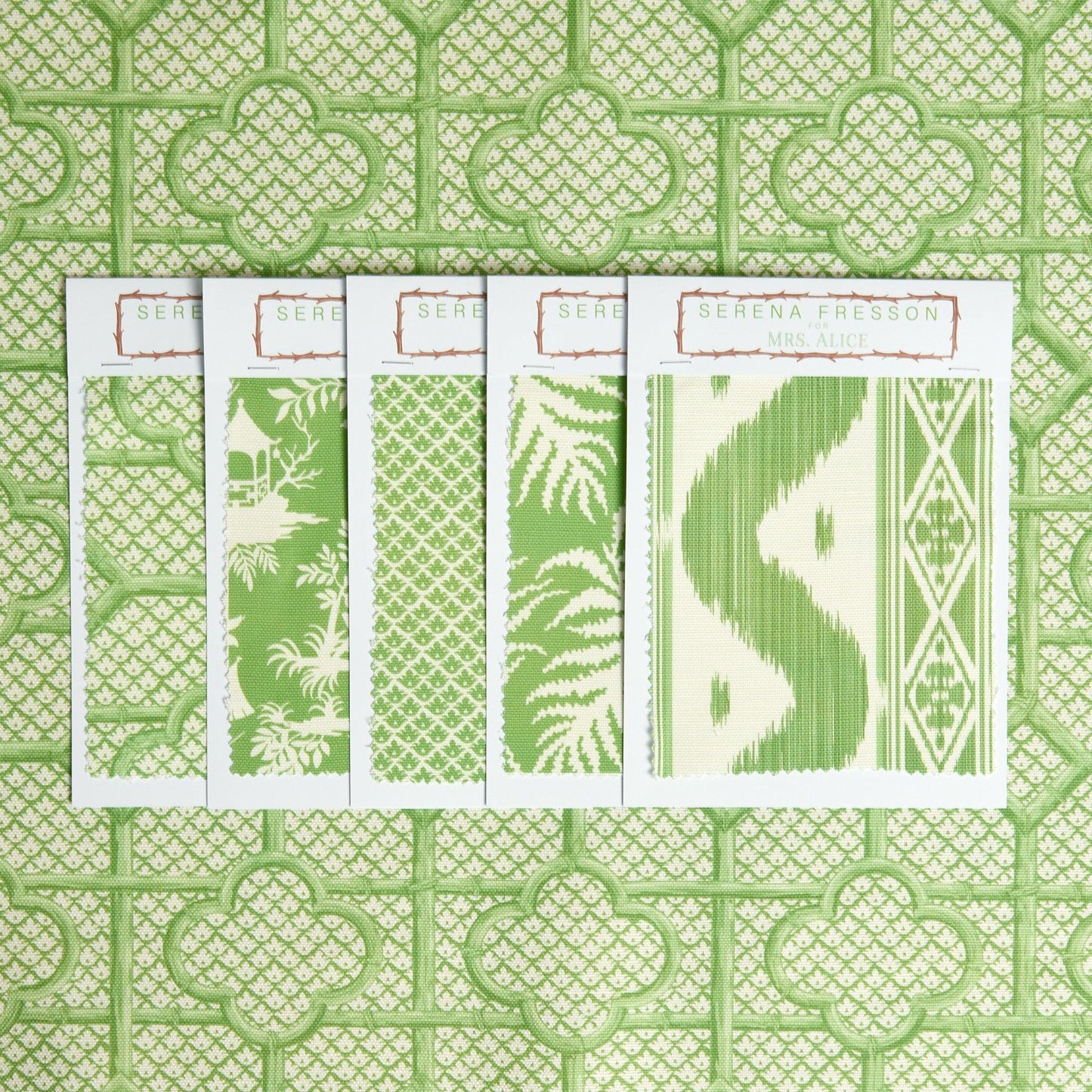 Green Bamboo Trellis Fabric