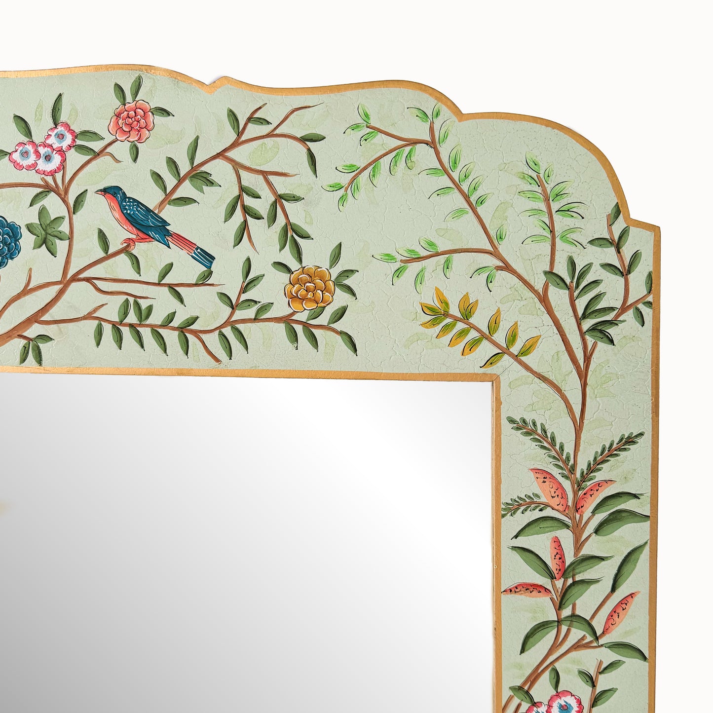 Green Large Chinoiserie Mirror