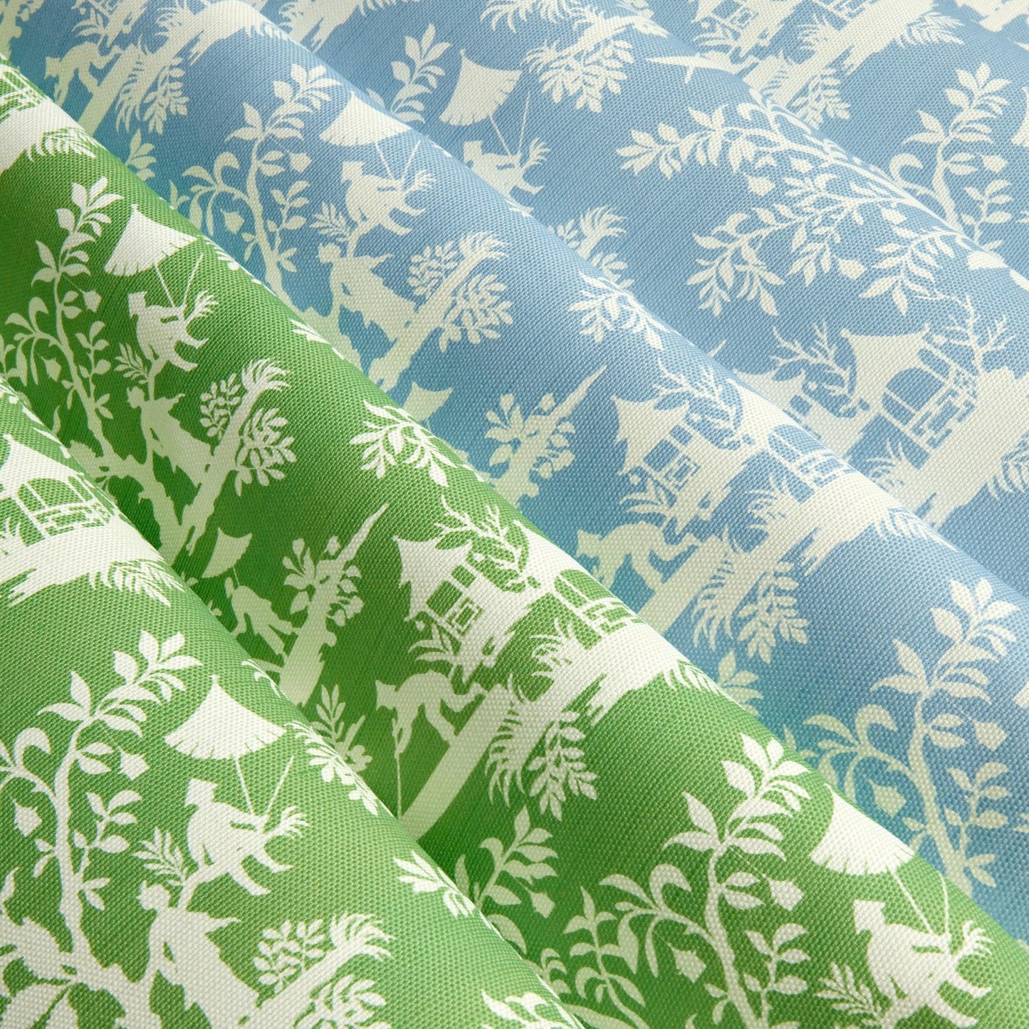Green Pagoda Garden Fabric