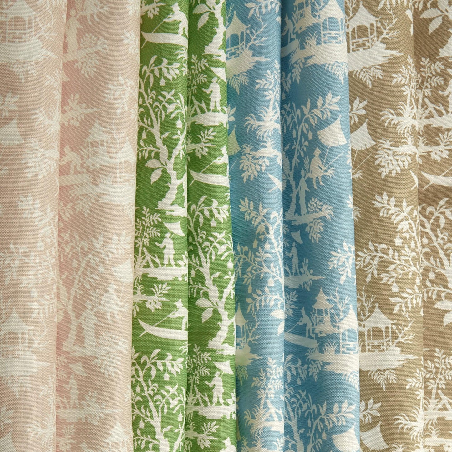 Green Pagoda Garden Fabric