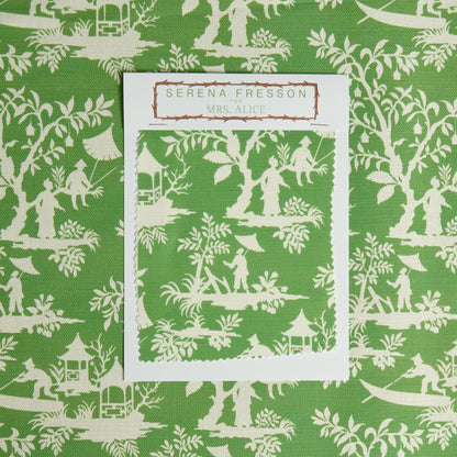 Green Pagoda Garden Fabric